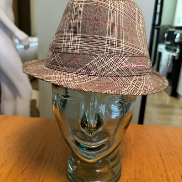 Peter Grimm Plaid Fedora Hat o/s Pink Lining - Picture 3 of 7